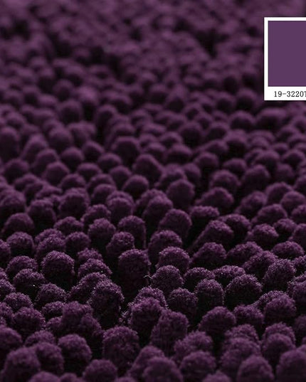 MAYSHINE Round Area Rug Set for Bathroom | Soft Plush Chenille Bath Mat, Water Absorbent Non-Slip Bathroom Rug | Washable Shag Carpet for Shower, Bedroom, or Home Décor | 36"x36" (Round) | Plum