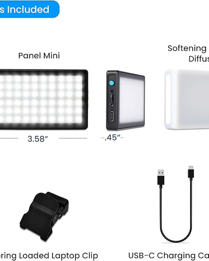 Lume Cube Video Conference Lighting Kit | Live Streaming, Video Conferencing, Remote Working | Lighting Accessory for Laptop, Adjustable Brightness and Color Temperature, Computer Mount Included