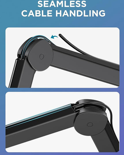 InnoGear Mic Boom Arm, Microphone Stand with Cable Management Channels Height Riser for Blue Yeti FIFINE AM8 K669B HyperX QuadCast S SoloCast AT2020 Shure SM7B MV7 and Other Mics