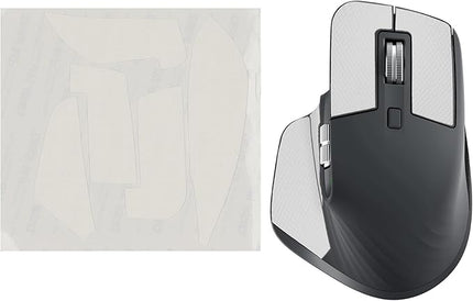kwmobile Mouse Grip Tape Compatible with Logitech MX Master 3S Grip Tape - Non-Slip Faux Leather - White