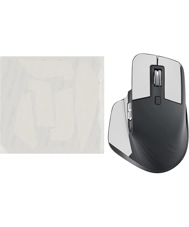 kwmobile Mouse Grip Tape Compatible with Logitech MX Master 3S Grip Tape - Non-Slip Faux Leather - White
