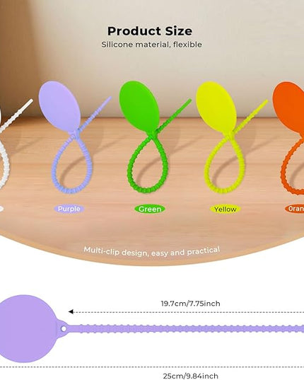 Cable Labels-Reusable Zip Tie, 20Pack Silicone Cord Organizer Writable Label Ties, Handwriting Cable Ties for Bundle Compatible Tags, Adjustable Cord Straps Cable Management Wire Tags for Home, Office