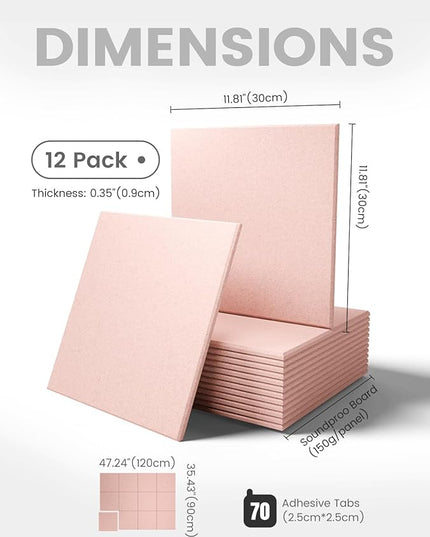 Fluxynara Large Felt Bulletin Board 48" x 36" Cork Board Alternative-12 Pack with 70 Safe Removable Adhesive Tabs, Cork Boards for Walls Cork Board for Home Office Classroom Pin Board - Coral