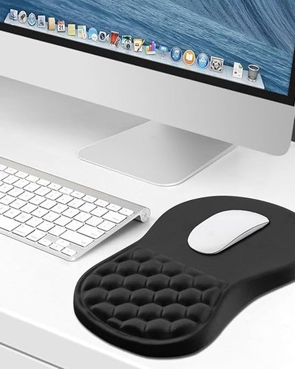 Hokafenle Ergonomic Mouse Pad Wrist Support, Wrist Rest Mousepad for Carpal Tunnel Pain Relief with Integrated Memory Foam Slope Massage Bulge (11.8x7.9 inch,Polar Night