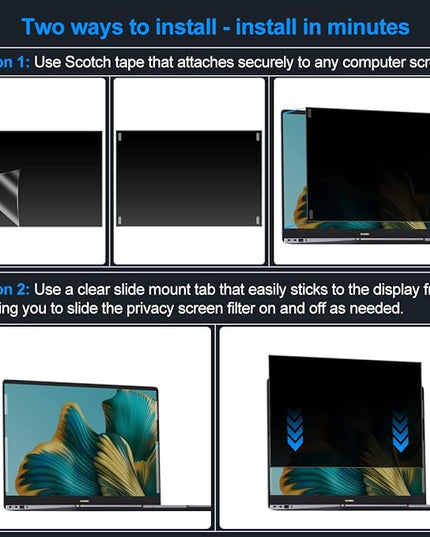 JEAPKA Laptop Privacy Screen Filters 15.6 Inch 16:9 Aspect Privacy Filter for 15.6 Inch Widescreen Laptop Anti-Scratch Protector Film for Data Confidentiality Anti-Glare Laptop Screen Protector