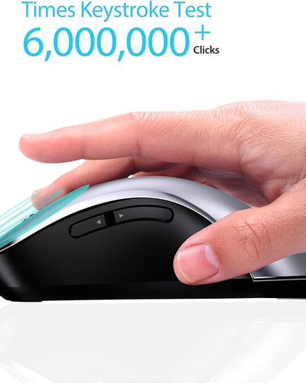 memzuoix 2.4G Wireless Mouse, 1400 DPI Mobile Optical Cordless Mouse with USB Receiver, Portable Computer Mice Wireless Mice for Laptop, PC, Desktop, MacBook, 5 Buttons (Gunmetal)