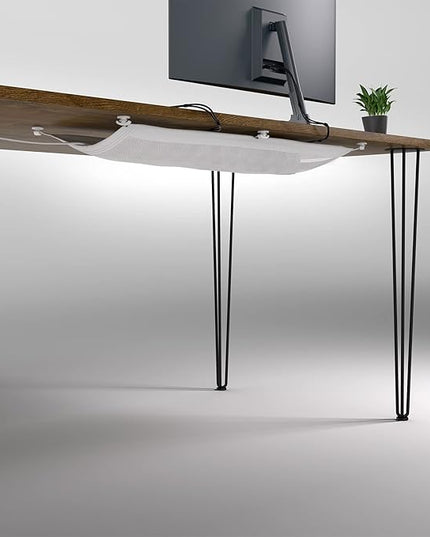 Cable Management net - Under Desk Wire Management - Flexible Under Desk Cable Management Tray White
