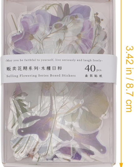SEWCHICS 4Pcs DIY Scrapbooking Stickers Set Floral Stationery Stickers for Journal and Diary Decorations, Creative Album Decors for Crafting and Handmade Scrapbook Projects