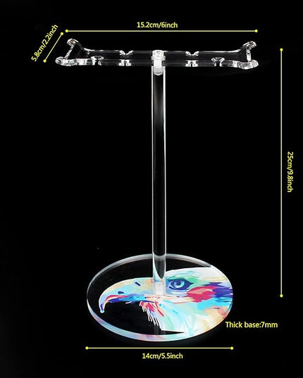 Clear Acrylic Headphone Stand for AirPods Max/Gaming Headsets (HyperX/Xbox) - Universal Holder for Bose, Beats & Wireless Headphones - Space-Saving Organizer (Color Eagle/Hawk)