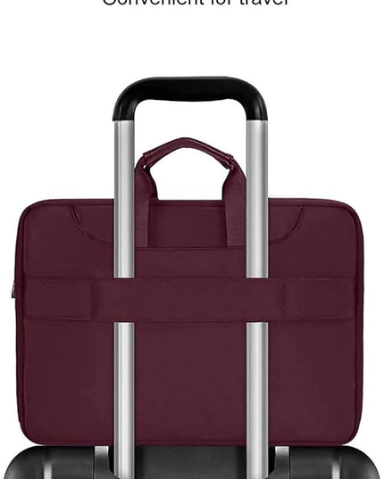 MOSISO 360 Protective Laptop Shoulder Bag Compatible with MacBook Air/Pro, 13-13.3 inch Notebook, Compatible with MacBook Pro 14 inch M5 M4 M3 M2 M1,Matching Color Sleeve with Belt, Wine Red