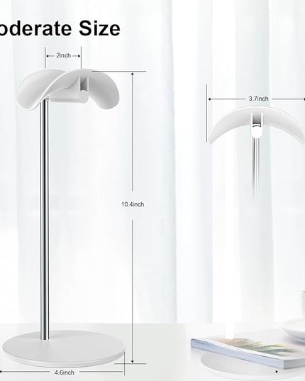 SHUOSUO Headphone Stand, Headset Holder with Solid Base for Desk, Compatible with AirPods Max, Beats, Bose, B&O, Sony, Sennheiser, Gaming, etc (White)
