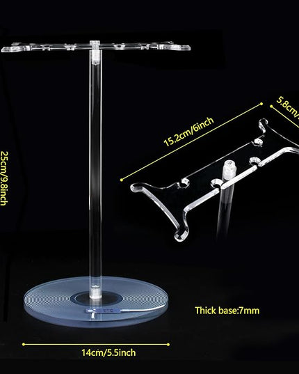 Clear Acrylic Headphone Stand for AirPods Max/Gaming Headsets (HyperX/Xbox) - Universal Holder for Bose, Beats & Wireless Headphones - Space-Saving Organizer (Black Record/LP)