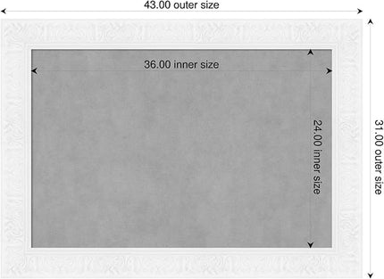 Amanti Art White Framed Magnetic Board 31x43 Large Vision Board for use with Magnets, 100% Metal Sheet to Display Items as Office Decor or for Home Organization in mudroom, Kitchen or Kids Room