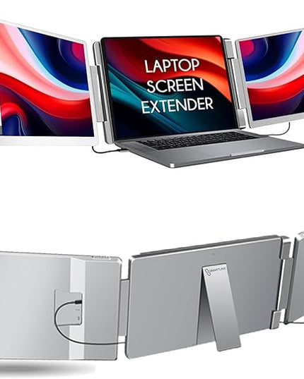 15.6" Laptop Screen Extender for Triple Display - FHD 1080P Portable Monitor For Laptop - Compatible with MacOS/Windows/Android - USB C Detachable Plug & Play Extended Screen for 12-17" Laptops