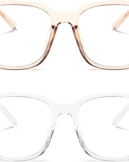 PANNER Oversized Square Blue Light Blocking Glasses for Women Men Anti Glare Reduce Eyestrain Computer Glasses