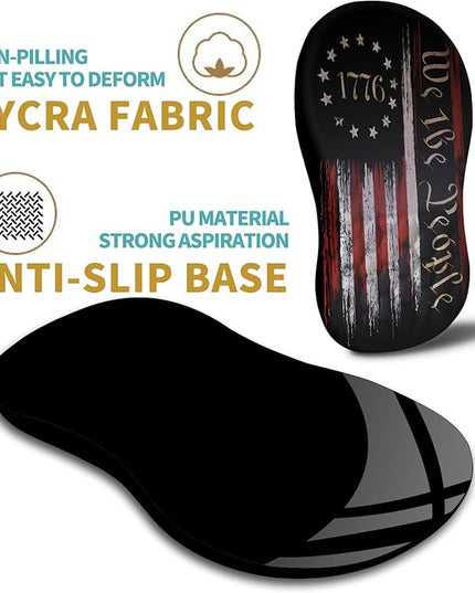 Hokafenle Ergonomic Mouse Pad Wrist Support with Massage Design, Wrist Rest Pain Relief Mousepad with Memory Foam&Non-Slip PU Base, Mouse Pads for Wireless Mouse & Desk (12x8 inch,Flag)