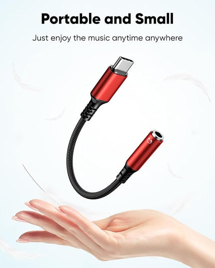 Highwings USB Type C to 3.5mm Female Headphone Jack Adapter, (3-Pack) USB C to Aux Audio Dongle Adapter Compatible for iPhone 15 Pro Max/15 Pro/15 Plus, Samsung Galaxy S23/S22/S21 Ultra,iPad Pro-Red