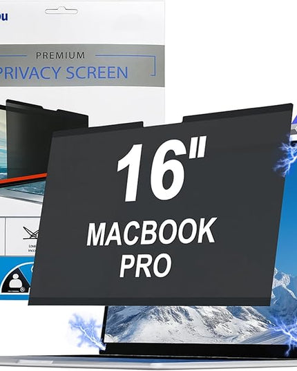 gopupu Magnetic Privacy Screen Protector Macbook Pro 16 Inch 2021-2024 M1 M2 M3 M4 Pro Max, Removable Laptop Screen Protector Privacy Screen Filter Shield Anti Glare Anti Spy