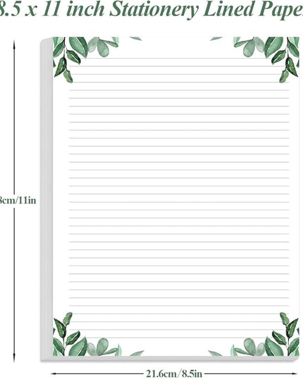 (3-Pack) Stationery Lined Paper, Letter Size Unpunched Ruled Filler Paper, 300Sheets / 600Pages Loose-Leaf Line Paper, 100gsm White Paper, 8.5'' x 11'', Leaf
