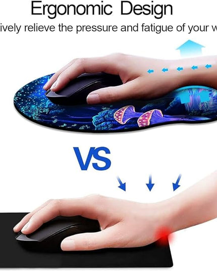 Ergonomic Mouse Pad with Wrist Support,Mouse Pad with Wrist Rest,Relieve Wrist Pain Mousepad Non-Slip Rubber Base,Mouse Pads for Desk,Computers,Laptop,Office,Home,Wonderland