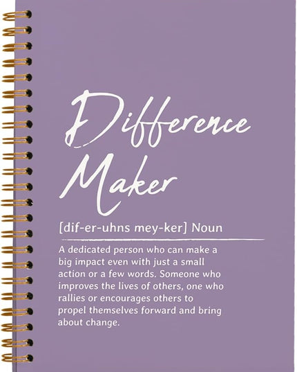 OXW Purple Meeting Notebooks for Work, Difference Maker Gift Office Work Notebook Journal for Writing Note Taking, Thank You Gifts for Women Men Leader Boss Mentor Principal Manager, 5.5"x8.3"