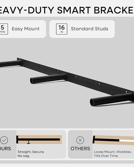 Homeforia 60 inch Wood Floating Shelf, High End Solid Natural Long Wood Shelf for Wall 60 inches, Unfinished Wooden 60inch Large Floating Shelves, Heavy Duty Bracket, 60 X 6.5 X 1.75 in, Set of 2