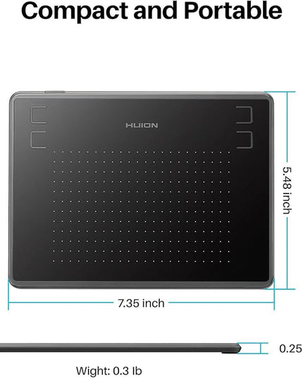 HUION Inspiroy H430P Drawing Tablet 4.8x3 Graphic Tablet with Battery-Free Stylus 4 Hot Keys, Art Tablet for Drawing, Writing, Design, Teaching, Work with Mac, PC, Linux & Mobile