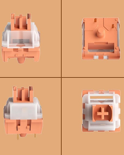 MageGee Gaming Orange Cat Customized Linear Keyboard Switches - 110pcs, Pre-Lubed, 3-Pin, 50gf Key Switches for Mechanical Gaming Keyboard