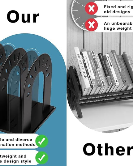Binder Holders,File Organizer,Binder Organizer,Bookshelf Organizer for Desk, Adjustable Vertical Magazine File Holder for Office School & Classroom (black)