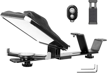 GVM Teleprompters for ipad Smartphone Tablet DSLR Camera Portable 10.5" Teleprompter Kit with Remote Control & App,Solid Aluminum Constructions,Colorless Spectroscope,Ultra HD Wide-Angle Lens