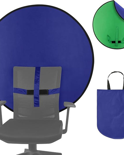Cosmos 1 Pc Blue Screen Backdrop 43 in / 110 cm Diameter Foldable Portable Photography Background Green Screen Chroma Key Backdrop for Photography Photo Video Studio, Live Streaming, Video Meeting