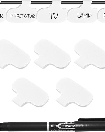 40 Pack Cable Labels Tags, White Write On Wire Cord Tags and Charger Labels Waterproof for Cable Management and Identification Electronics (Oval)