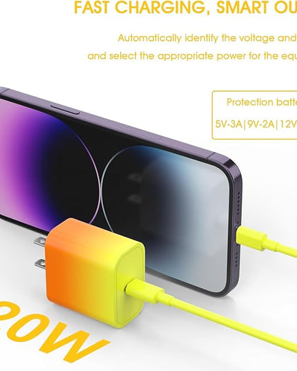4Pack USB C Charger Block 20W, iGENJUN for Phone Fast Charger Wall Charger with PD 3.0, Compact Type C Power Adapter for Phone 16/15/14, Galaxy, Pixel, AirPods Pro