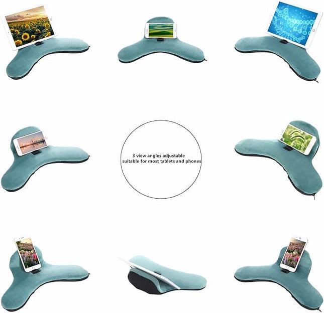 OKATOPGEAKO Phone Wrist Support/Soft Pillow Stand/2021 New Multi-Angle Tablet Stand/Phone Holder/Pillow Lap Pad Stand,for Ipad,Phones,Tablets, Ereaders,Books(Malachite-Green)