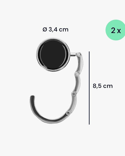 kwmobile Purse Hanger for Table (Set of 2) - Purse Hook for Table - Folding Handbag Hanger - Portable Bag Holder