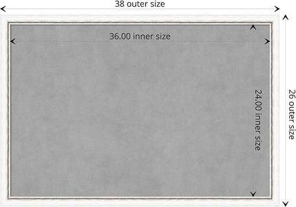 Amanti Art White Framed Magnetic Board 26x38 Large Vision Board for use with Magnets, 100% Metal Sheet to Display Items as Office Decor or for Home Organization in mudroom, Kitchen or Kids Room