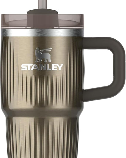 STANLEY Quencher H2.0 Tumbler with Handle and Straw 20 oz | Flowstate 3-Position Lid | Cup Holder Compatible for Travel | Insulated Stainless Steel Cup | BPA-Free | Fluted Gunmetal Shine