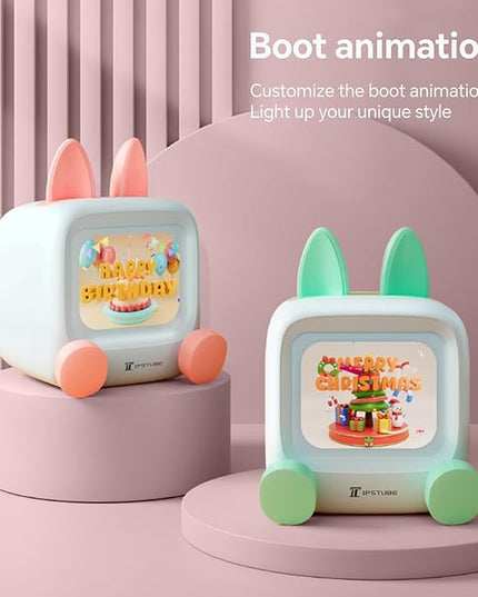 Small TV Audio Weather Clock,Weather Station,Robot Alarm Clock,Desktop Decoration, Retro Mini Small Cute Speaker
