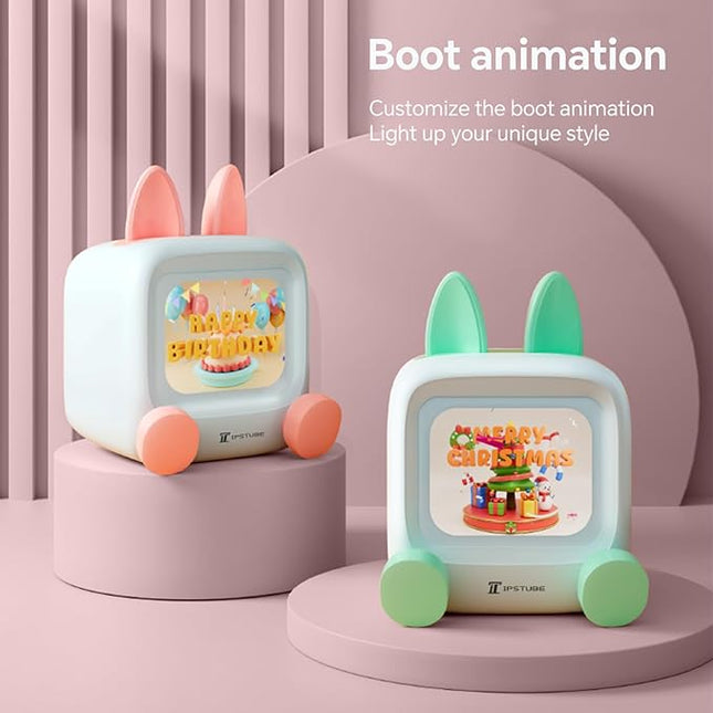 Small TV Audio Weather Clock,Weather Station,Robot Alarm Clock,Desktop Decoration, Retro Mini Small Cute Speaker