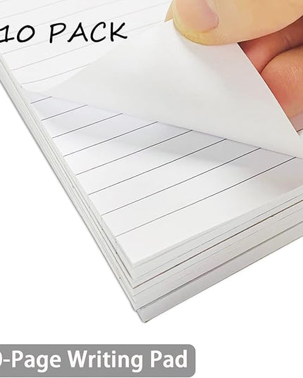 10 Pcs Note Pads Refills 3 x 5 inches Memo Small Notebook Writing Pads with 30 Sheets Each Pad College Ruled Lined Paper NotePads White