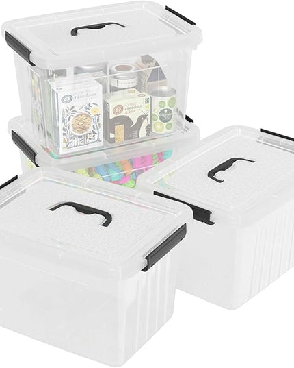 18 Quart Plastic Storage Bins with Lid, Clear Plastic Storage Tote, 4-Pack