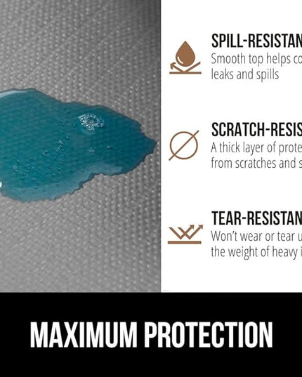 GORILLA GRIP Slip Resistant Drawer and Shelf Liner 2 Pack, Non Adhesive Water Resistant, Easy Clean and Trim, Smooth Surface Liners for Kitchen Cabinet, Shelves, Drawers, Pantry, 12 in x 10 FT, Gray