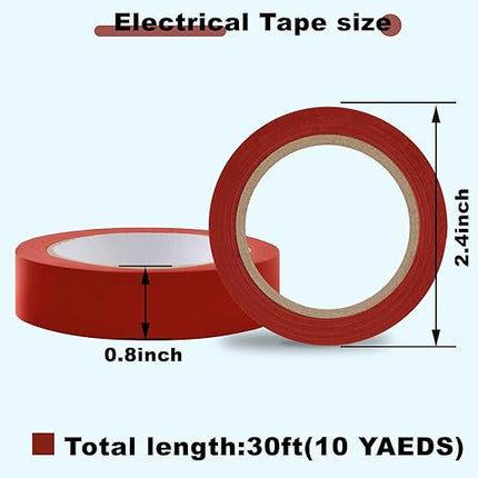 Romeda 9 Pack Electrical Tapes, Electrical Tape Water, Sun, and Oil Resistant, Electrical Tape is Suitable for Most Domestic, Commercial, and Industrial environments - Brown