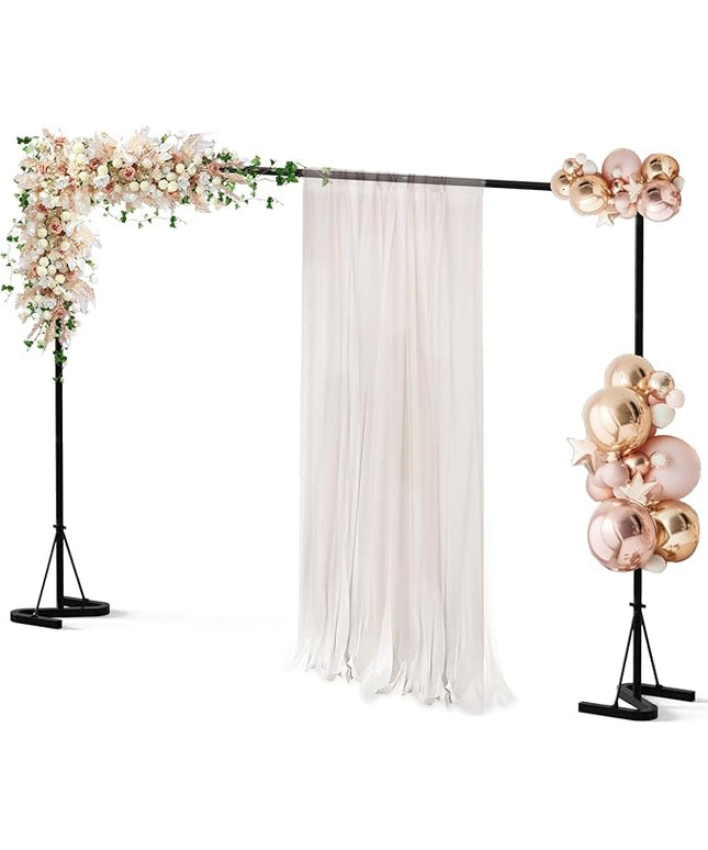 Backdrop Stand,10x7Ft Photo Backdrop Stand Photo Video Studio,Heavy Duty Square Backdrop Stand for Parties Wedding Photography Baby Shower Festival Decoration,Black