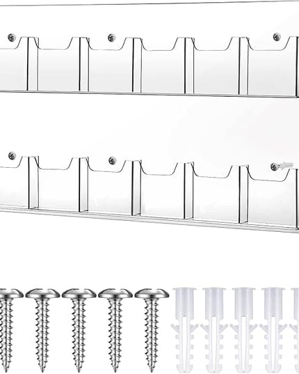 Eersida Acrylic Brochure Pamphlet Holder Brochure Display Stand Business Tri Fold Multi Slot Holder Rack Wall Mount Clear Pocket Space Saver for Flyer Literature Menu Advertise(12 Pockets)