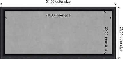 Amanti Art Black Framed Magnetic Board 23x51 Oversize Vision Board for use with Magnets, 100% Metal Sheet to Display Items as Office Decor or for Home Organization in mudroom, Kitchen or Kids Room