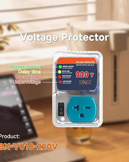 BXST Heavy-Duty Surge Protector 20A 4400W for Refrigerators One Outlet Plug Voltage Protector Adjustable Voltage Regulator for Home Appliance, 1 Pack