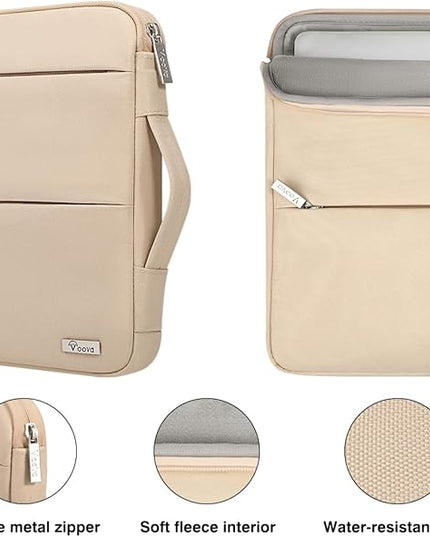 Voova 15.6 16 Inch Laptop Sleeve Case Compatible with MacBook Pro 16 M1/M2/M3/M4 Max 2019-2025, 15.6-16” Hp Lenovo Acer Asus, Waterproof Slim Computer Bag Cover with Handle, Apricot
