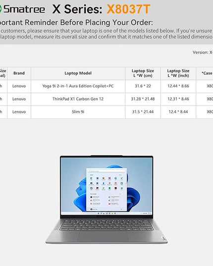 Smatree Hard EVA Protective Sleeve Case Compatible for 14 inch Lenovo Yoga 9i 2-in-1 Aura Edition Copilot+PC, for 14 inch Lenovo Slim 9i, for 14inch ThinkPad X1 Carbon Gen 12 Laptop, Pink (X8037TP)