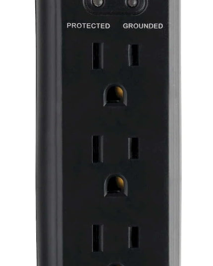 Eaton Tripp Lite Series SUPER725B 7 Outlet Flat Plug Long Extension Cord Power Strip Surge Protector, 25ft Extension Cord with Multiple Outlets, 2160 Joules, Black, Home Office Dorm Room Essentials